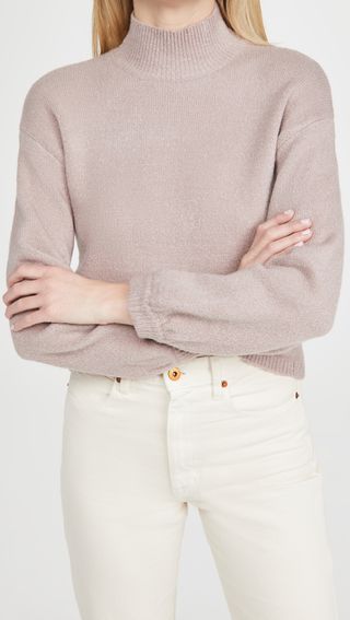 Line & Dot + Julia Mock Neck Balloon Sleeve Sweater