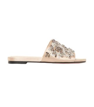 Rochas + Crystal Embellished Satin Sandals