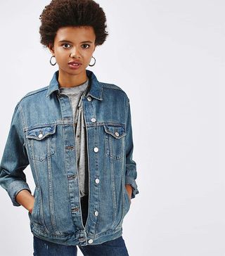 Topshop + Moto Oversize Western Denim Jacket