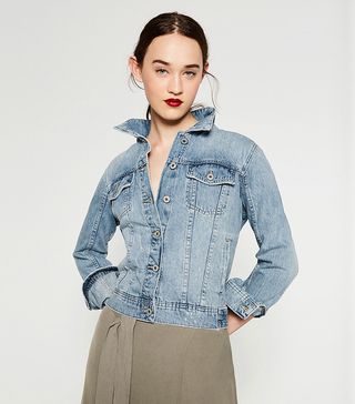 Zara + Bleach Wash Denim Jacket