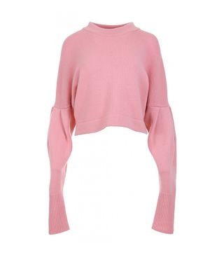 Tibi + Cashmere Pleated Sleeve Sweater