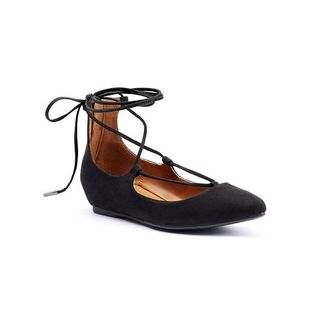Candie's + Women's Lace-Up Ghillie Flats