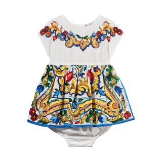 Dolce and Gabbana + Majolica Print Dress with Knickers