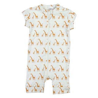 Gaia + Giraffe Short Zip Onesie