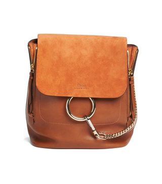 Chloé + Medium Faye Suede and Leather Backpack