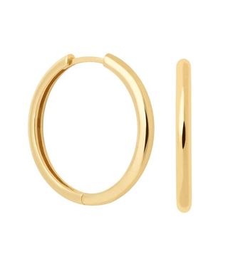 Astrid 
Miyu + Simple Hinge Hoops in Gold