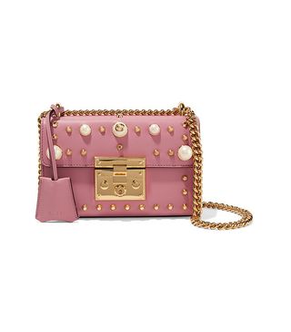 Gucci + Padlock Mini Embellished Leather Shoulder Bag