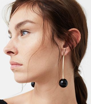 Mango + Metal Pendant Earrings