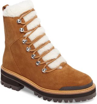 Marc Fisher Ltd + Izzie Genuine Shearling Lace-Up Boot