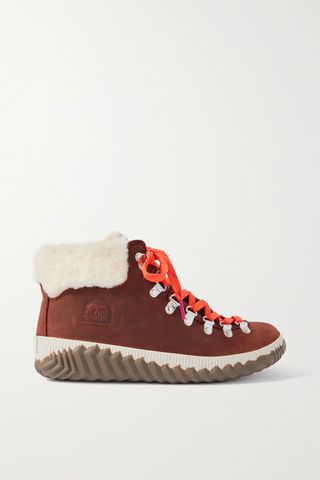 Sorel + Out 'N About Plus Conquest Faux Shearling-Trimmed Waterproof Suede Ankle Boots