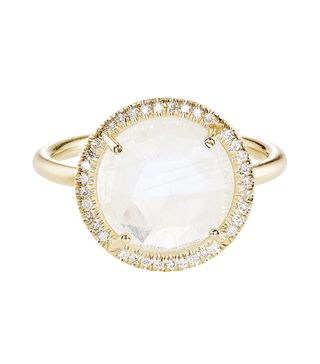 Irene Neuwirth + Rainbow Moonstone Yellow Gold Ring