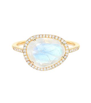 Zoe Lev + Diamond Moonstone Ring