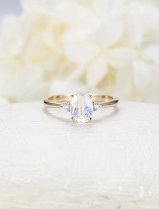 Vintage + Moonstone Engagement Ring