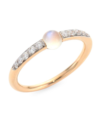 Pomellato + M'Ama Non M'Ama Diamond, Moonstone & 18K Rose Gold Ring