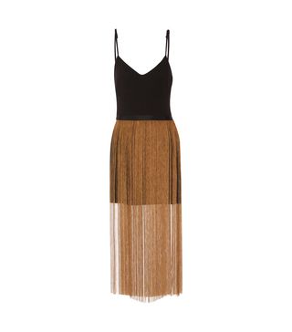 Haney + Fringed Crepe Mini Dress