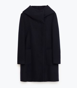 Zara + Coat With Wrap Collar