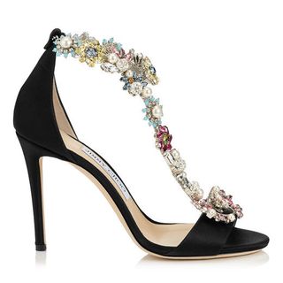 Jimmy Choo + Reign 100 Sandals With Carmellia Mix Anklet