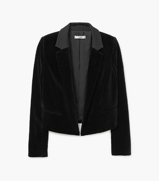 Mango + Cropped Velvet Blazer