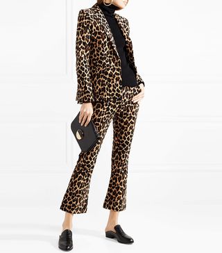 Frame + Leopard-Print Cotton-Blend Velvet Blazer