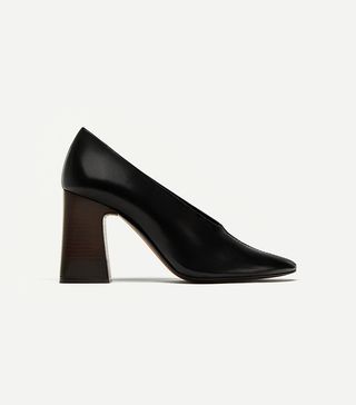 Zara + V Vamp Soft Leather Court Shoes Details