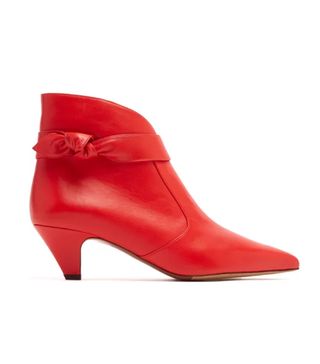 Tabitha Simmons + Nixie Pointed-Toe Leather Ankle Boots