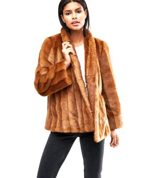 ASOS + Luxe Faux Fur Swing Coat