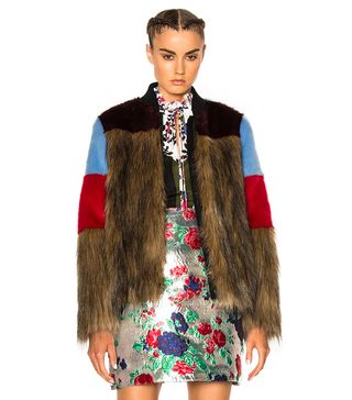 MSGM + Colorblock Faux Fur Jacket