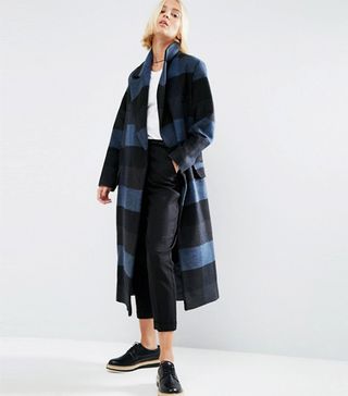 ASOS + Coat in Oversized Check