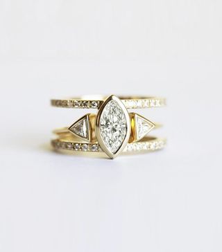 Capucinne + Diamond Engagement Ring Set