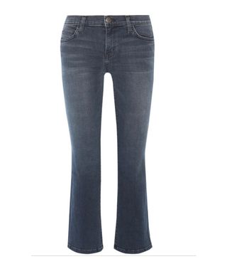 Current/Elliott + The Kick Cropped Mid-Rise Flared Jeans