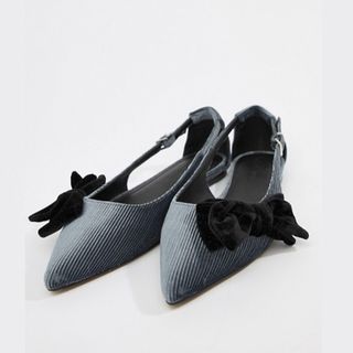 ASOS + Lovelier Pointed Bow Ballet Flats