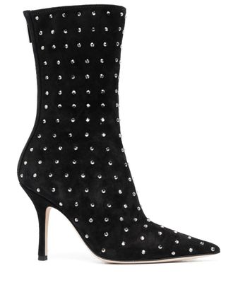 Paris Texas + 100mm Crystal-Embellished Pointed Boots
