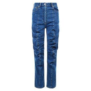 Y/Project + Blue Denim Gathered Front Jeans