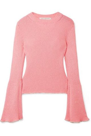 Philosophy di Lorenzo Serafini + Bead-Embellished Ribbed-Knit Sweater