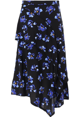 Proenza Schouler + Asymmetric Ruffle Skirt Floral