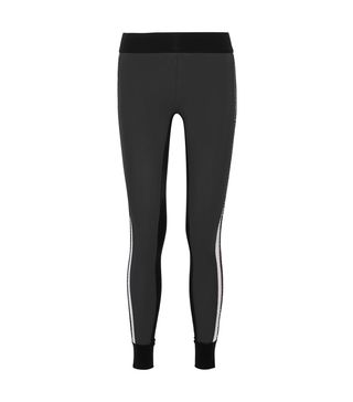 No Ka'Oi + Kuna Velvet-Trimmed Color-Block Stretch Leggings