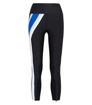 P.E. Nation + Set Position Striped Stretch-Jersey Leggings