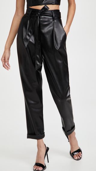 Fleur Du Mal + Vegan Leather High Waist Belted Pants
