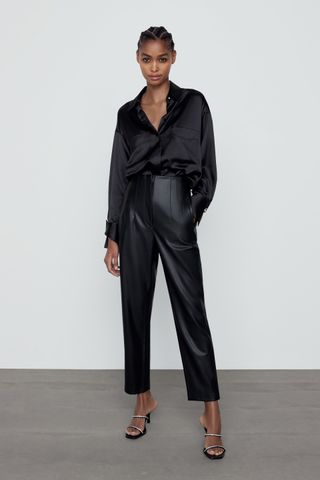 Zara + Faux Leather Pants