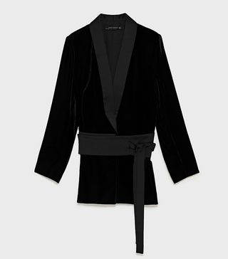 Zara + Velvet Jacket With Sash Belt