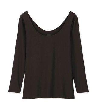 Uniqlo + Heattech Ballet Neck Long Sleeve T-Shirt