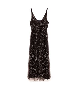 Zara + Long Tulle Dress With Polka Dots