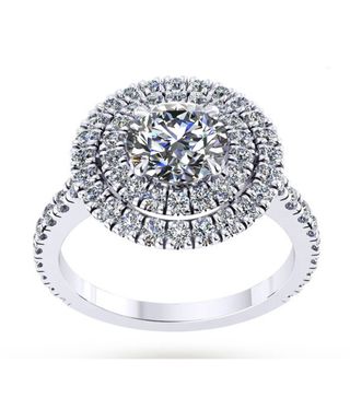 Mappin & Webb + Alba Engagement Ring With Diamond Band 0.86 Carat