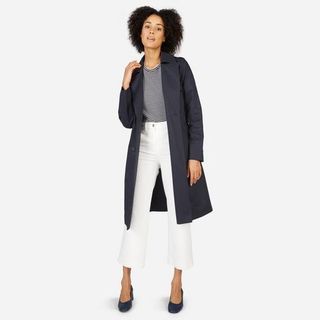 Everlane + Drape Trench Coat by Everlane in Navy