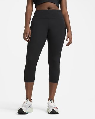 Nike + Mid-Rise Crop Running Leggings (Plus Size)