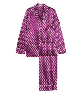 Olivia von Halle + Lila Printed Silk-Satin Pyjama Set
