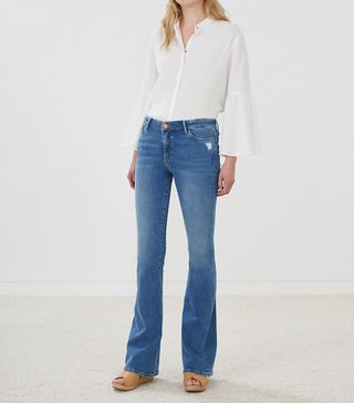 M.i.h Jeans + Bodycon Marrakesh Mid-Rise Slim Kick Flare Jean