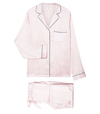 Yolke + Stripe Stretch Silk Pyjama Set