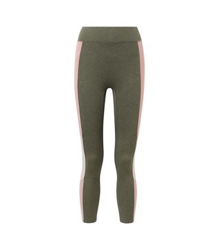 We/Me + The Center Cropped Color-Block Stretch-Jersey Leggings