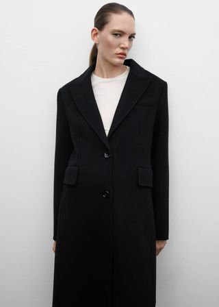 Mango + Structured Cashmere Wool Coat